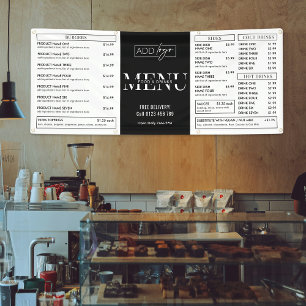 Minimalistischer Pop Up Shop Restaurant Menü Banner