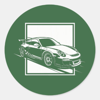 Minimalistischer Porsche 911 GT3 Runder Aufkleber