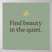 Minimalistischer Poster in Salbeigrün für ruhige R (Vorne)