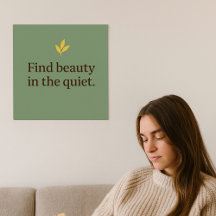 Minimalistischer Poster in Salbeigrün für ruhige R