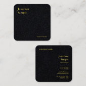 Minimalistischer Premium-Schwarz-Gold-Text Quadratische Visitenkarte (Vorne/Hinten)