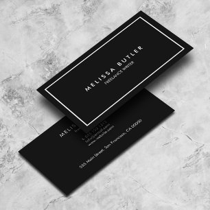Minimalistischer professioneller eleganter Schwarz Visitenkarte
