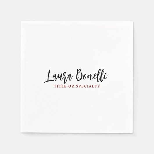 Minimalistischer professioneller Handwritten einfa Serviette (Vorderseite)