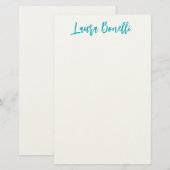 Minimalistischer professioneller Handwritten Plain Briefpapier (Vorne/Hinten)
