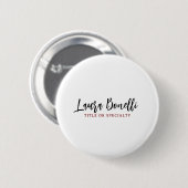 Minimalistischer professioneller Handwritten Plain Button (Vorne & Hinten)