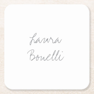 Minimalistischer professioneller Moderner Ihr Name Rechteckiger Pappuntersetzer