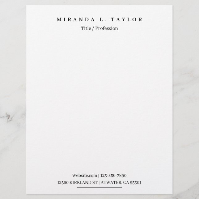Minimalistischer professioneller Unternehmensleite Briefbogen (Vorderseite)
