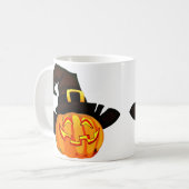 Minimalistischer Pumpkin-Hexenhut Kaffeetasse (Vorderseite Links)