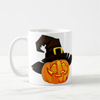 Minimalistischer Pumpkin-Hexenhut Kaffeetasse