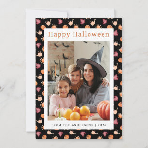 Minimalistischer Pumpkin Vintag Happy Halloween 1  Feiertagskarte