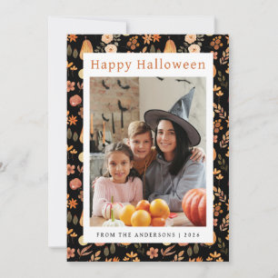Minimalistischer Pumpkin Vintag Happy Halloween 1  Feiertagskarte