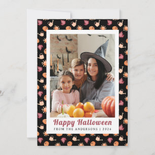 Minimalistischer Pumpkin Vintag Happy Halloween 1  Feiertagskarte