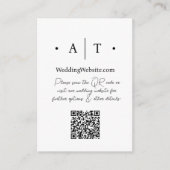 Minimalistischer Punktschwarz-weißer QR-Code Hochz Begleitkarte (Vorderseite)