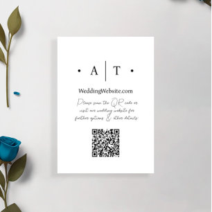 Minimalistischer Punktschwarz-weißer QR-Code Hochz Begleitkarte