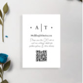 Minimalistischer Punktschwarz-weißer QR-Code Hochz Begleitkarte