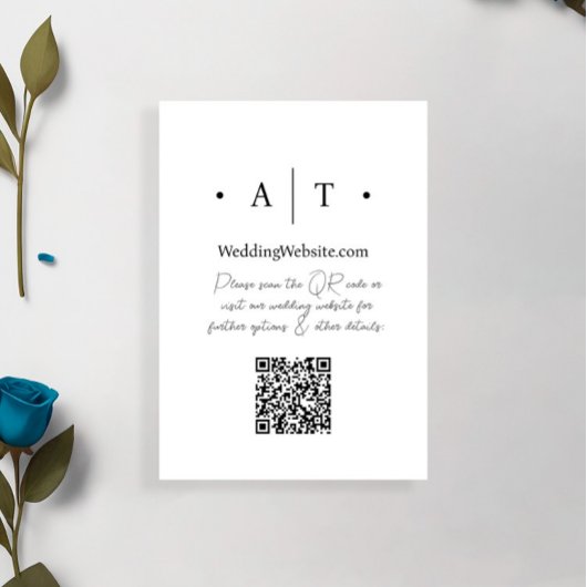 Minimalistischer Punktschwarz-weißer QR-Code Hochz Begleitkarte