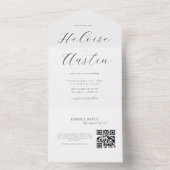 Minimalistischer QR-Code Alle in einer Aufforderun All In One Einladung (Innen Boden)