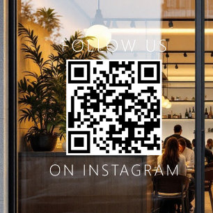 Minimalistischer QR-Code auf Instagram Fensteraufkleber