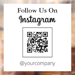 Minimalistischer QR-Code auf Instagram Fensteraufkleber