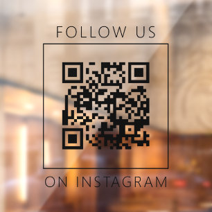 Minimalistischer QR-Code auf Instagram Fensteraufkleber
