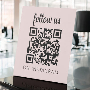 Minimalistischer QR-Code auf Instagram folgen Sockelschild