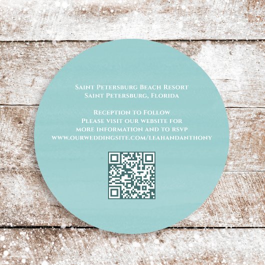 Minimalistischer QR Code Beach Tropischer Sand Dol Einladung