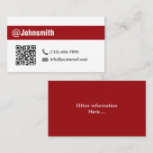 Minimalistischer QR-Code Beruflich Visitenkarte (Vorne/Hinten)