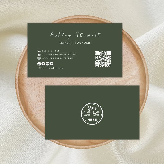 Minimalistischer Qr-Code Berufliche Logo-Fohlen Gr Visitenkarte