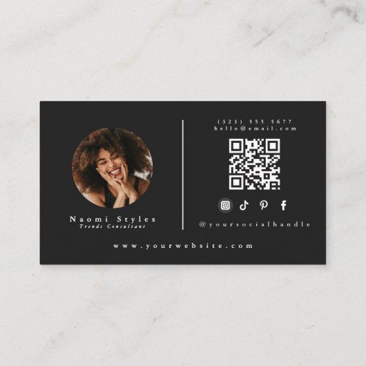 Minimalistischer QR-Code Berufliches Foto Visitenkarte (Rückseite)