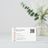 Minimalistischer QR-Code Boho Beige Visitenkarte (Stehend Vorderseite)