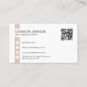 Minimalistischer QR-Code Boho Beige Visitenkarte (Vorderseite)