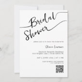 Minimalistischer QR Code Bridal Dusche Einladung (Vorderseite)