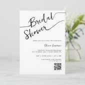 Minimalistischer QR Code Bridal Dusche Einladung (Stehend Vorderseite)