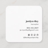 Minimalistischer QR-Code Buchernennung Quadratische Visitenkarte (Rückseite)