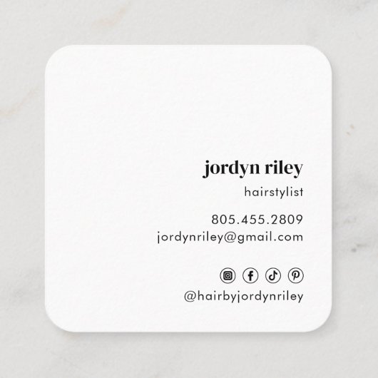 Minimalistischer QR-Code Buchernennung Quadratische Visitenkarte (Rückseite)