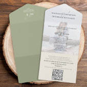 Minimalistischer QR-Code des modernen Fotos All In One Einladung