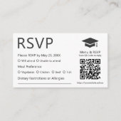 Minimalistischer QR-Code Diätpräferenz Grad UAWG Begleitkarte (Vorderseite)