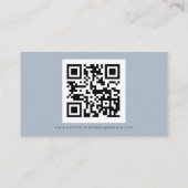 Minimalistischer QR Code Dusty Blue Wedding RSVP E Begleitkarte (Rückseite)