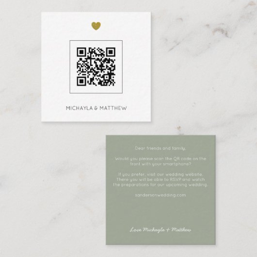 Minimalistischer QR-Code Einladung (Vorne/Hinten)