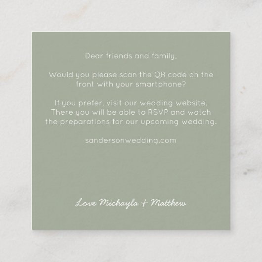 Minimalistischer QR-Code Einladung (Rückseite)