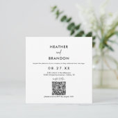 Minimalistischer QR-Code Einladung zum Hochzeitspl (Stehend Vorderseite)
