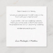 Minimalistischer QR Code Einladung zur White Weddi (Rückseite)