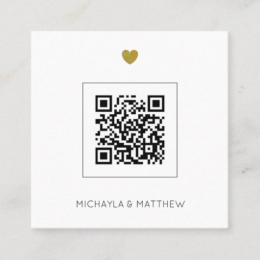 Minimalistischer QR Code Einladung zur White Weddi (Vorderseite)