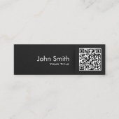 Minimalistischer QR-Code Elegant Black Mini Visitenkarte (Vorderseite)