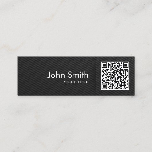 Minimalistischer QR-Code Elegant Black Mini Visitenkarte (Vorderseite)