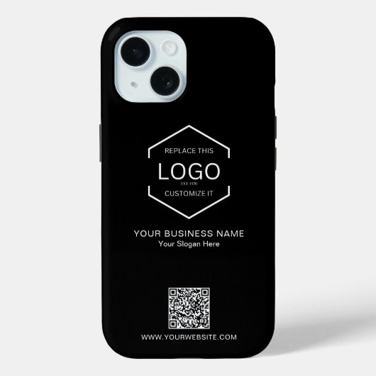 Minimalistischer QR-Code Firmenlogo Case-Mate iPhone Hülle (Rückseite)