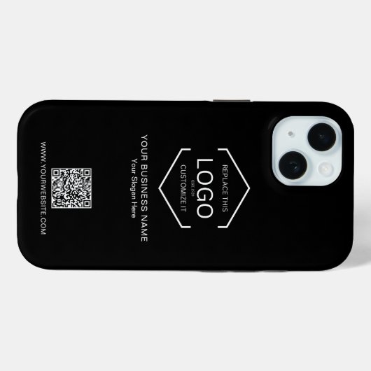 Minimalistischer QR-Code Firmenlogo Case-Mate iPhone Hülle (Rückseite (Horizontal))