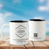 Minimalistischer QR-Code Firmenlogo Zweifarbige Tasse