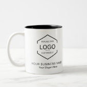 Minimalistischer QR-Code Firmenlogo Zweifarbige Tasse (Links)