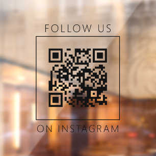 Minimalistischer QR-Code Folge uns auf Instagram Fensteraufkleber